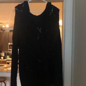 Brand new Black crocheted hoodie